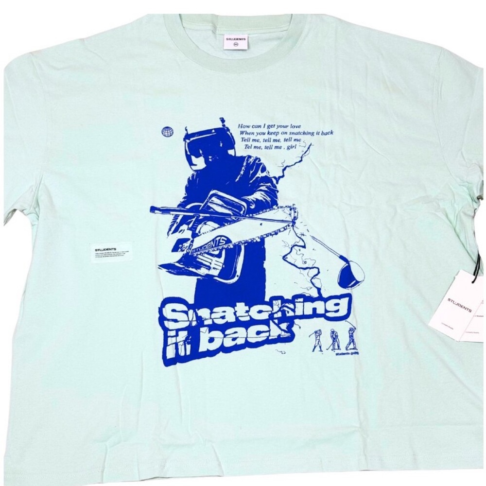 STUDENTS Golf “Snatching It Back” Graphic Tee –‎ Mint Green, Size XL